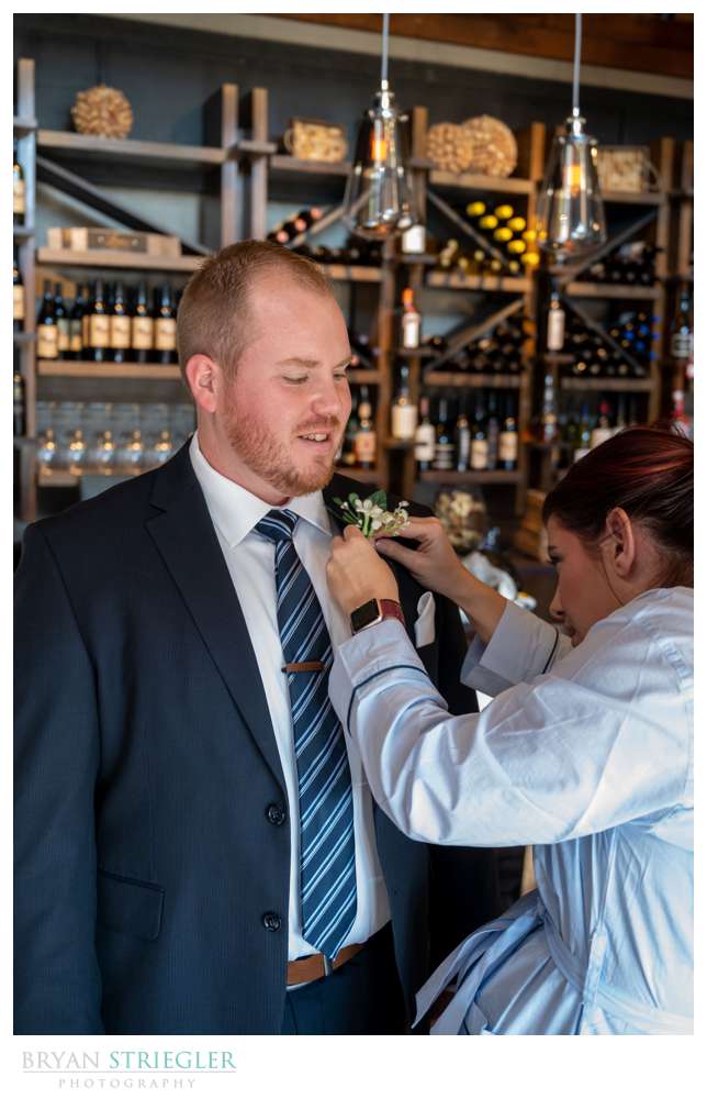 putting on boutonnière